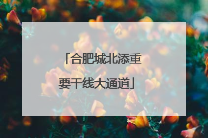 合肥城北添重要干线大通道
