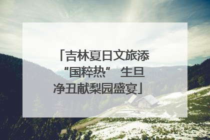吉林夏日文旅添“国粹热” 生旦净丑献梨园盛宴