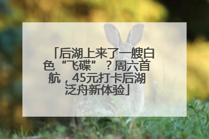 后湖上来了一艘白色“飞碟”？周六首航，45元打卡后湖泛舟新体验