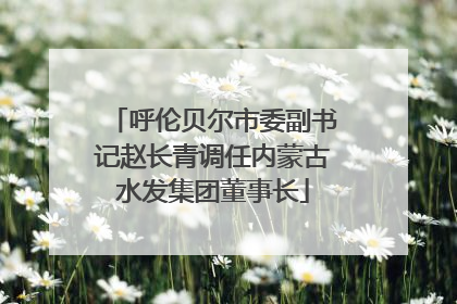 呼伦贝尔市委副书记赵长青调任内蒙古水发集团董事长