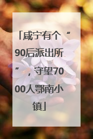 咸宁有个“90后派出所”，守望7000人鄂南小镇