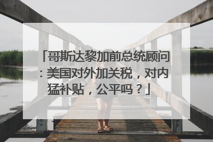 哥斯达黎加前总统顾问：美国对外加关税，对内猛补贴，公平吗？