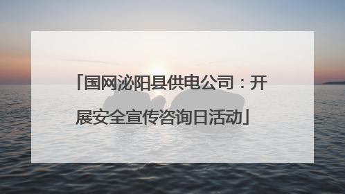 国网泌阳县供电公司：开展安全宣传咨询日活动