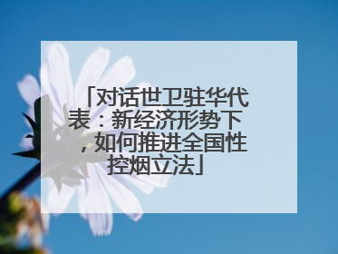 对话世卫驻华代表：新经济形势下，如何推进全国性控烟立法
