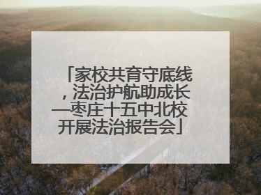 家校共育守底线，法治护航助成长—枣庄十五中北校开展法治报告会