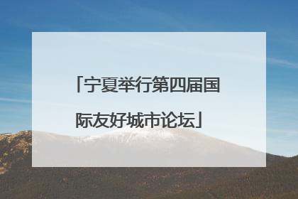 宁夏举行第四届国际友好城市论坛