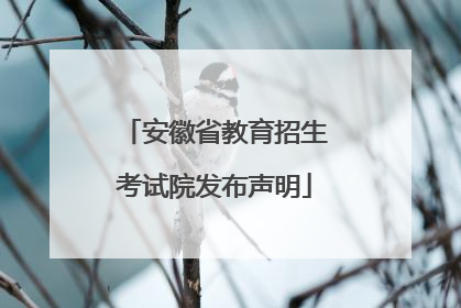 安徽省教育招生考试院发布声明