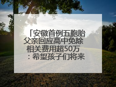 安徽首例五胞胎父亲回应高中免除相关费用超50万：希望孩子们将来不辜负社会各界的帮助与支持