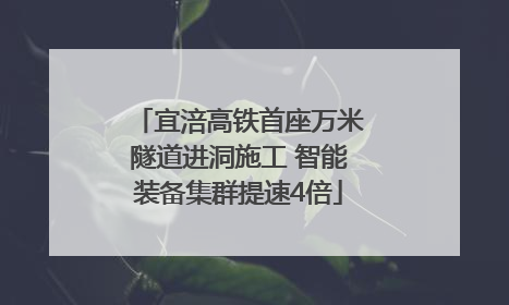 宜涪高铁首座万米隧道进洞施工 智能装备集群提速4倍