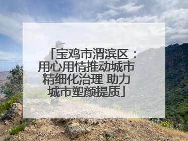 宝鸡市渭滨区：用心用情推动城市精细化治理 助力城市塑颜提质