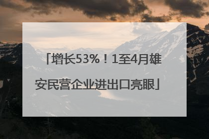 增长53%！1至4月雄安民营企业进出口亮眼