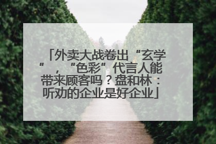 外卖大战卷出“玄学”，“色彩”代言人能带来顾客吗？盘和林：听劝的企业是好企业
