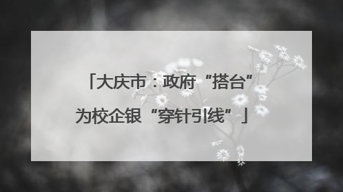大庆市：政府“搭台”为校企银“穿针引线”