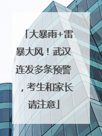 大暴雨+雷暴大风！武汉连发多条预警，考生和家长请注意