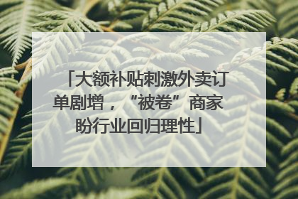 大额补贴刺激外卖订单剧增，“被卷”商家盼行业回归理性