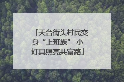 天台街头村民变身“上班族” 小灯具照亮共富路