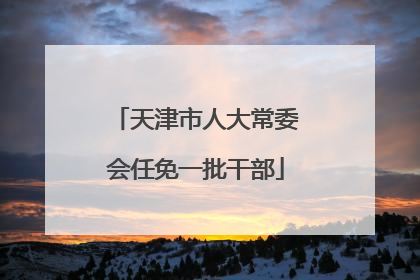 天津市人大常委会任免一批干部