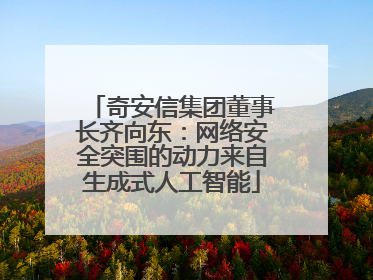 奇安信集团董事长齐向东：网络安全突围的动力来自生成式人工智能