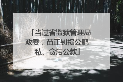当过省监狱管理局政委，苗正钊损公肥私、贪污公款