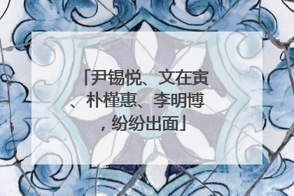 尹锡悦、文在寅、朴槿惠、李明博，纷纷出面