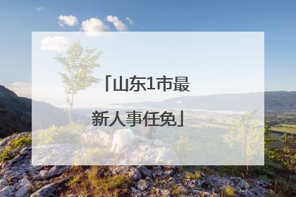 山东1市最新人事任免