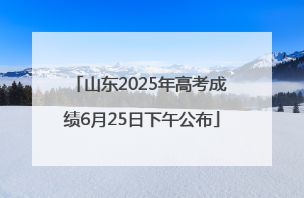 山东2025年高考成绩6月25日下午公布