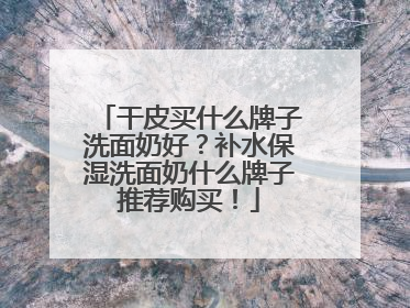 干皮买什么牌子洗面奶好？补水保湿洗面奶什么牌子推荐购买！