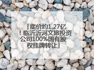底价约1.27亿！临沂沂河文旅投资公司100%国有股权挂牌转让