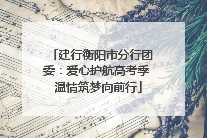 建行衡阳市分行团委：爱心护航高考季 温情筑梦向前行