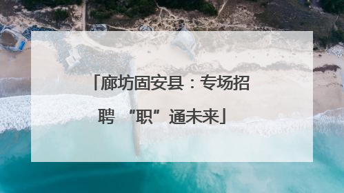 廊坊固安县：专场招聘 “职”通未来
