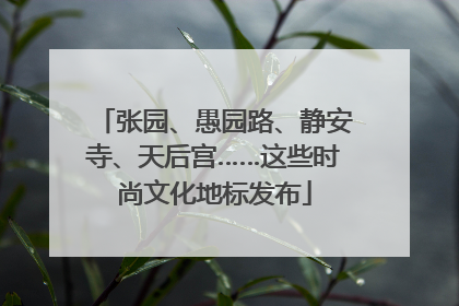 张园、愚园路、静安寺、天后宫……这些时尚文化地标发布