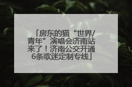 房东的猫“世界/青年”演唱会济南站来了！济南公交开通6条歌迷定制专线