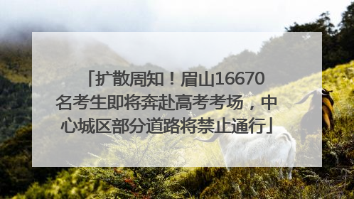 扩散周知！眉山16670名考生即将奔赴高考考场，中心城区部分道路将禁止通行