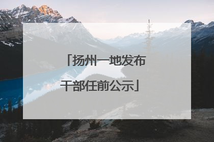 扬州一地发布干部任前公示