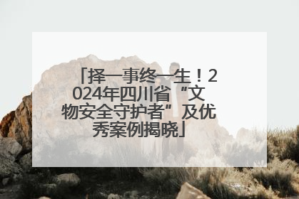 择一事终一生！2024年四川省“文物安全守护者”及优秀案例揭晓