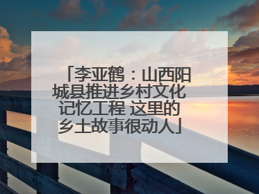 李亚鹤：山西阳城县推进乡村文化记忆工程 这里的乡土故事很动人