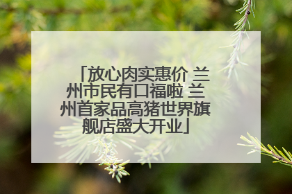 放心肉实惠价 兰州市民有口福啦 兰州首家品高猪世界旗舰店盛大开业