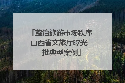 整治旅游市场秩序 山西省文旅厅曝光一批典型案例