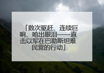 数次驱赶、连续巨响、呛出眼泪——直击以军在巴勒斯坦难民营的行动