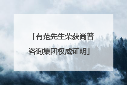 有范先生荣获尚普咨询集团权威证明