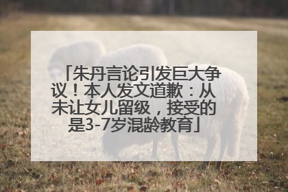 朱丹言论引发巨大争议！本人发文道歉：从未让女儿留级，接受的是3-7岁混龄教育
