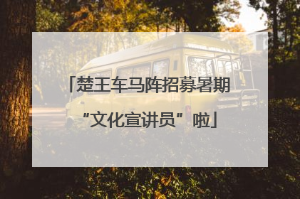 楚王车马阵招募暑期“文化宣讲员”啦