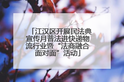 江汉区开展民法典宣传月普法进快递物流行业暨“法商融合面对面”活动
