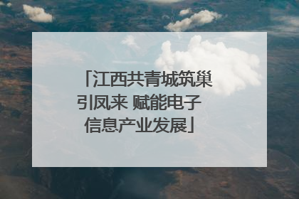 江西共青城筑巢引凤来 赋能电子信息产业发展