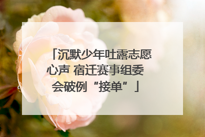 沉默少年吐露志愿心声 宿迁赛事组委会破例“接单”