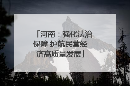 河南：强化法治保障 护航民营经济高质量发展