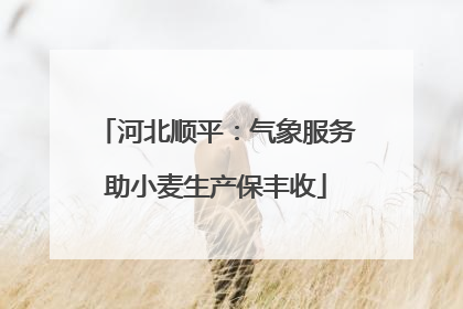 河北顺平：气象服务助小麦生产保丰收