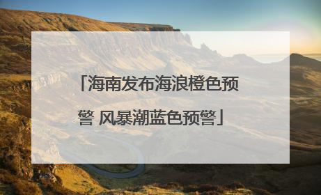 海南发布海浪橙色预警 风暴潮蓝色预警