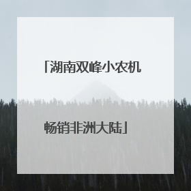 湖南双峰小农机畅销非洲大陆