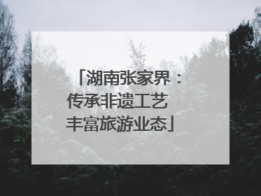 湖南张家界：传承非遗工艺 丰富旅游业态
